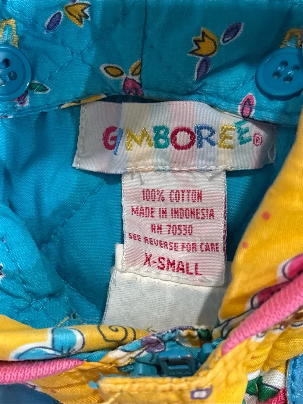 VTG 90’s Gymboree Girls/Toddler X-Small Goldilocks Jacket Zip up/Toggle-Rainbow